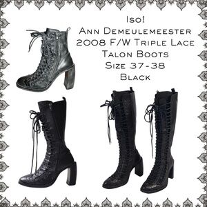 ISO! Ann Demeulemeester Triple Lace Talon Boots